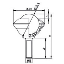 Ball Transfer Unit, 25.4 mm, with M8 threaded end