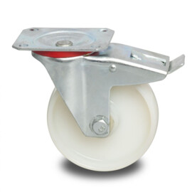 Swivel castor with brake, diameter 125 mm, polyamide wheel, load capacity up to 250 kg