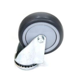 Swivel castor, 75 mm diameter, non-marking thermoplastic rubber tire, load capacity up to 75 kg